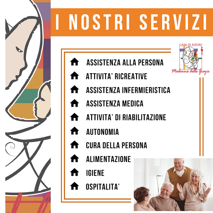 La casa di riposo Madonna delle Grazie offre un servizio socio-assistenziale dedicato all’accoglienza temporanea o permanente degli anziani 🥰